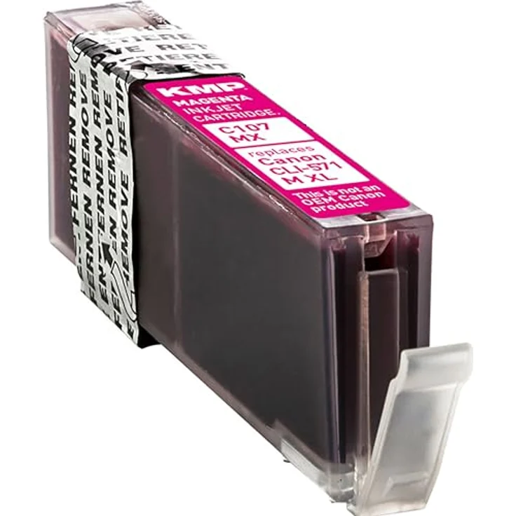 KMP Druckerpatrone für CLI-571 M XL Magenta - Kompatibel - Tintenpatrone für Canon Pixma MG5700 Series-MG6800 Series-MG7700 Series-TS5000 Series-TS6000 Series-TS8000 Series - Office Druckerzubehör – Bild 3