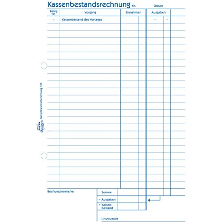 Avery Zweckform 318 Kassenbericht A5 50 Blatt – Bild 2