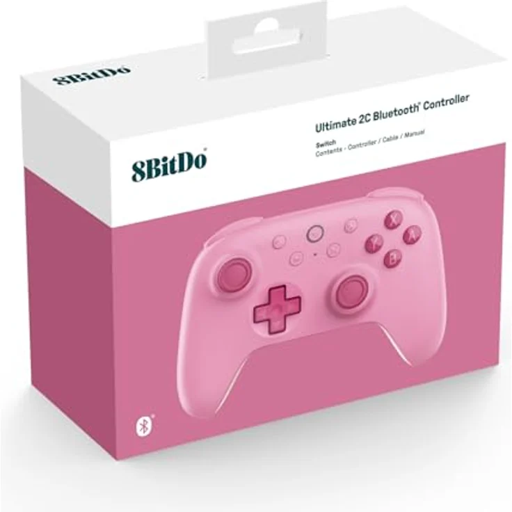 8bitdo Ultimate 2C Bluetooth Controller for Switch, Wireless Controller with 6-Axis Motion Control, Rumble Vibration, Refined D-Pad and Bumpers, and Hall Effect Joysticks (Pink) – Bild 5