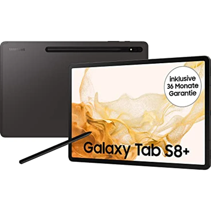 Samsung Galaxy Tab S8+, 12,4 Zoll, 128 GB interner Speicher, 8 GB RAM, Wi-Fi, Android Tablet inklusive S Pen, Graphite, inkl. 36 Monate Herstellergarantie – Bild 1