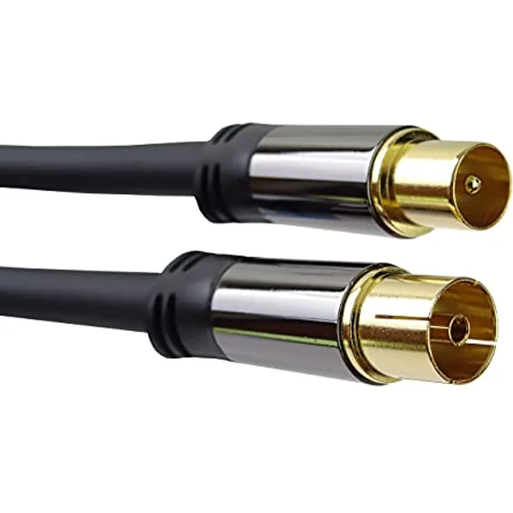 PremiumCord HQ-Verbindungskabel der TV-Antenne, M/F, 75 Ohm (135 dB), 4x geschirmt, Metallverbinder, Länge 3 m