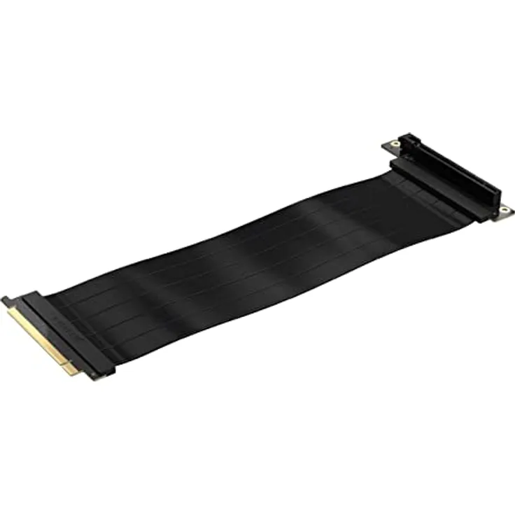 Corsair Premium-PCIe 4.0 x16-Verlängerungskabel, 300 mm, EMI-geschirmt, 90° weiblicher PCIe-Anschluss, abwärtskompatibel mit PCIe 3.0-Systemen, Schwarz