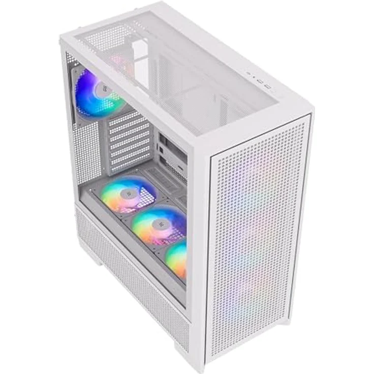 SILENTWARE Air 2000 A-RGB White, Midi Tower PC-Gehäuse mit Glas-Seitenfenster, 7 RGB-Lüfter, extremem Airflow, ASUS BTF, MSI Project Zero, Platz für 420mm Radiator, E-ATX, ATX/mATX/ITX, USB-C – Bild 2