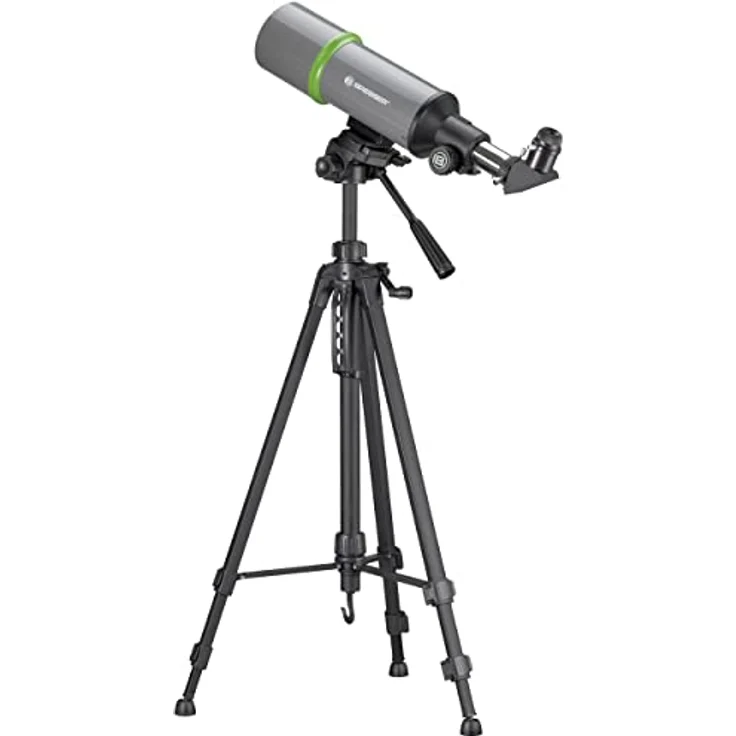 Bresser Teleskop für Erwachsene NightExplorer Reiseteleskop mit 80-mm-Öffnung, 400-mm-Brennweite inklusive azimutaler Montierung, Stativ, Rucksack, Zubehör – Bild 1