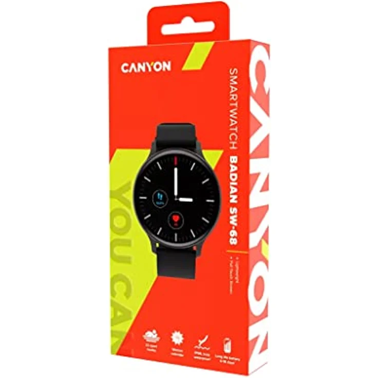 CANYON Smartwatch Badian SW-68 Black 45mm DE – Bild 4