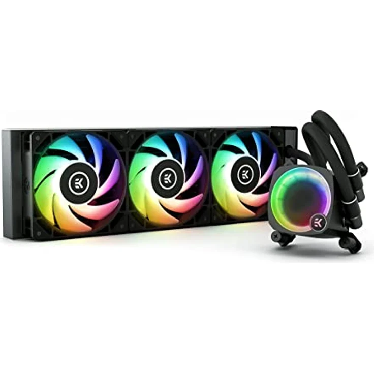 EKWB EK Nucleus AIO CR360 Lux D-RGB All-in-One Liquid CPU Kühler mit EK FPT Lüftern, Wasserkühlung Computerteile, 120 mm Lüfter, kompatibel mit den esten Intel & AMD CPUs – Bild 1