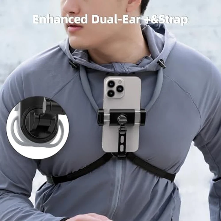 Telesin S2-HNB-02, Nackenhalter mit Handyhalterung für Drohnen, bequemes und leichtes Design für Smartphones – Bild 3