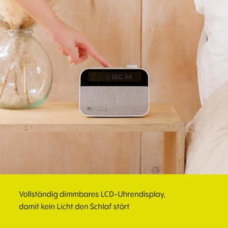 Pure Moment Charge – Radiowecker mit Wireless-Ladepad, DAB+/FM, Bluetooth, natürlichen Klängen, White Noise & Wake-up Light, Cotton Weiß – Bild 4