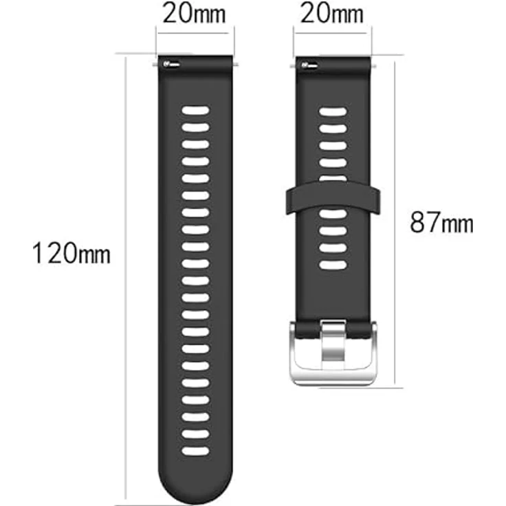 INF Armband für Garmin Forerunner 245, Silikonarmband mit 20 mm Breite, wasserabweisend und atmungsaktiv – Bild 3
