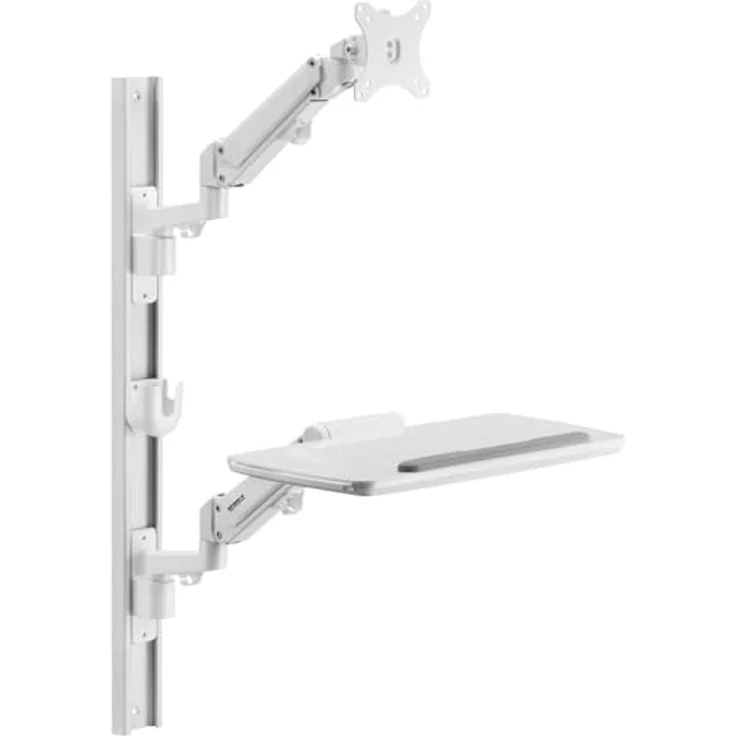 SpeaKa Professional SP-MM-960 1fach Monitor-Wandhalterung Mit Tastaturablage, übereinander 43,2 cm (17) - 109,2 cm (43), Schwarz – Bild 2