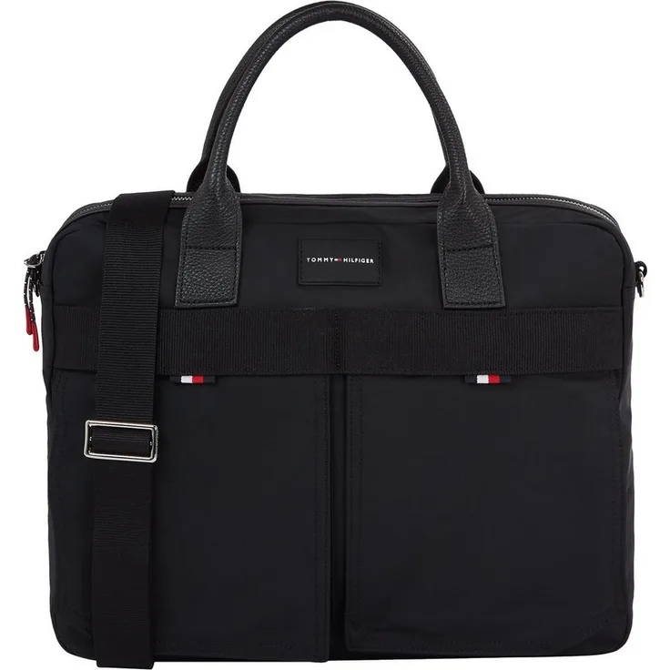 Tommy Hilfiger Laptoptasche, Polyester PU, Black, 40 cm x 32,5 cm x 8 cm - Preisvergleich
