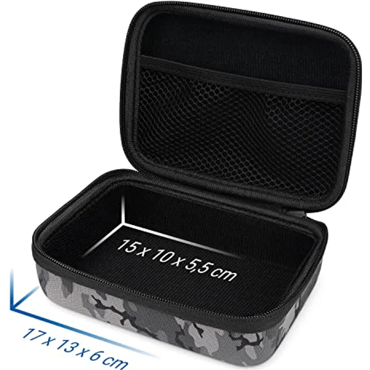 deleyCON Hardcase Tasche für GoPro Actionkamera & Zubehör, robust mit Staub- und Spritzwasserschutz, Größe M - Camouflage, passend für HERO 9/10/11/12/13 – Bild 3