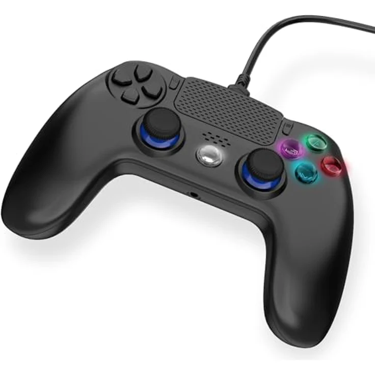 Freaks and Geeks 140061n, Gaming Controller für PC, PS4 und PS3, kabellos mit rutschfester Oberfläche, Schwarz – Bild 4