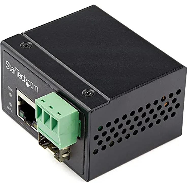 StarTech.com Industrial Media Converter - 100 Mbit/s Medienkonverter LWL Kupfer - Singlemode-/Multimode Glasfaser auf Kupfer Netzwerk - 12-56 V DC - IP-30/-40°C bis 75°C