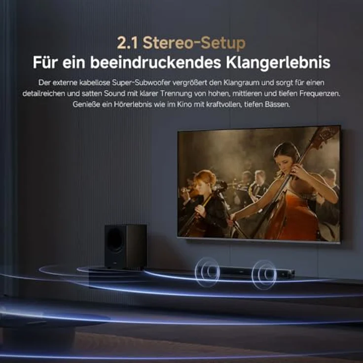 Xiaomi Soundbar Pro NS4-EU, 2.1 Kanal Soundbar mit 300W Leistung, kabellosem Subwoofer und Dolby Audio – Bild 6