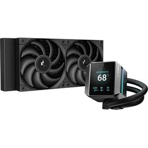 Bild für DeepCool MYSTIQUE 240 LCD Wasserkühlung 240mm 5th Gen Pumpe 3400RPM AIO 2.8" 640x480 TFT LCD Bildschirm Anti-Leck Tech FT12 SE PWM Lüfter