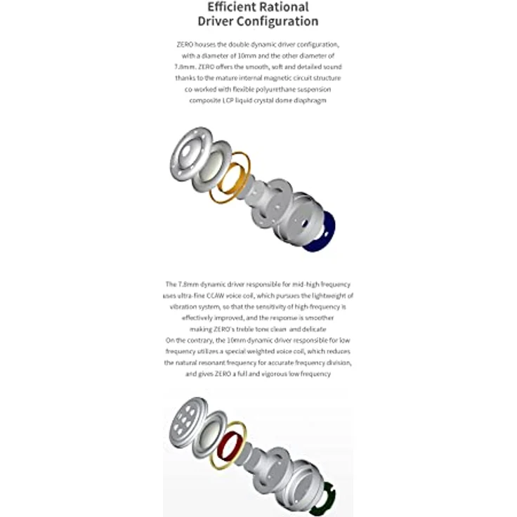 Truthear Zero, Kabelgebundene In-Ear Kopfhörer mit dualen dynamischen Treibern, blau – Bild 6