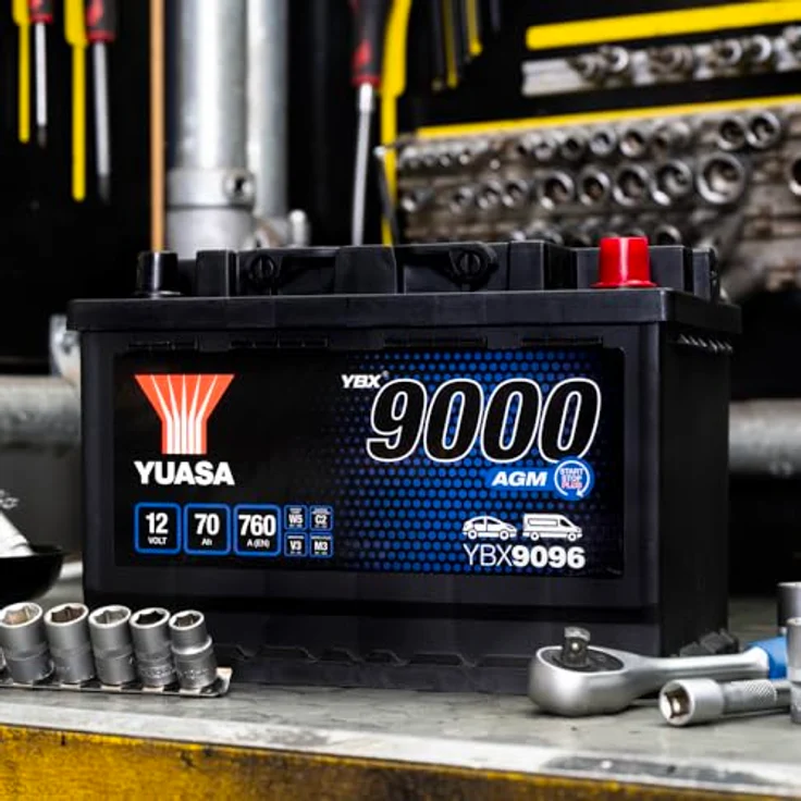 Yuasa AGM Start Stop Plus Autobatterie 12V 70Ah, Poltyp T1 - Erstausrüstungsqualität und hohe Leistung – Bild 2