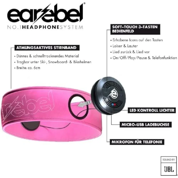 Earebel Elite Hoofdband maat L/XL On Ear Sport Kopfhörer für Hardlopen Fitness Fiets – Bild 3