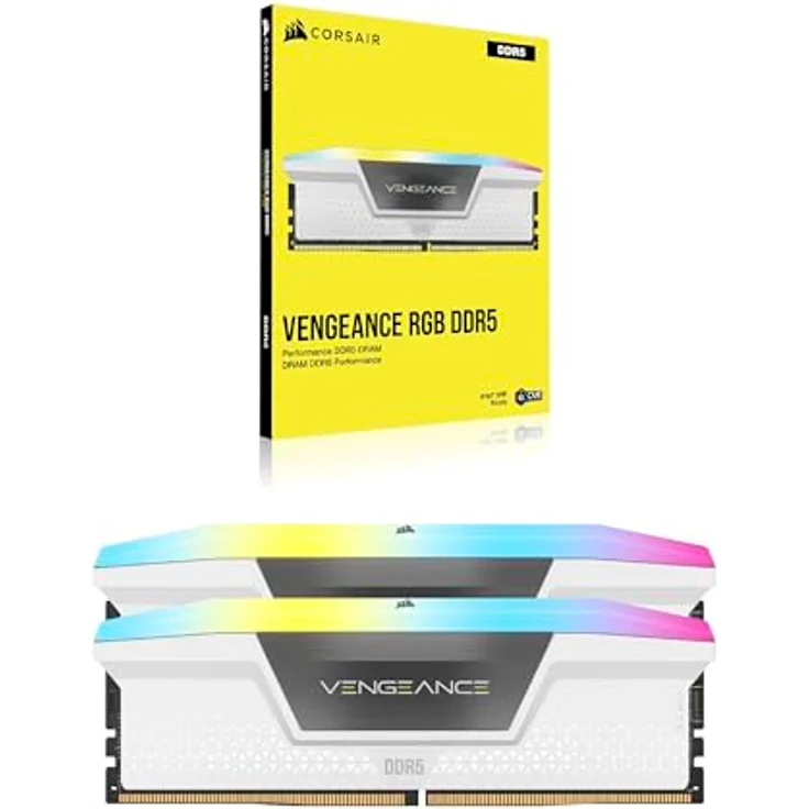 CORSAIR Vengeance RGB DDR5 RAM 32GB (2x16GB) 6000MHz CL36 Intel XMP iCUE Kompatibler Computerspeicher - Weiß (CMH32GX5M2E6000C36W) – Bild 6