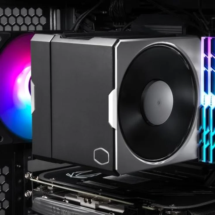 Cooler Master Hyper 612 Apex, CPU-Luftkühler mit 6 supraleitenden Heatpipes, 2 x 120mm Mobius-Lüfter, TDP 260 W, kompakter Kühlkörper, AMD- und Intel-kompatibel, schwarz-metallisch – Bild 2