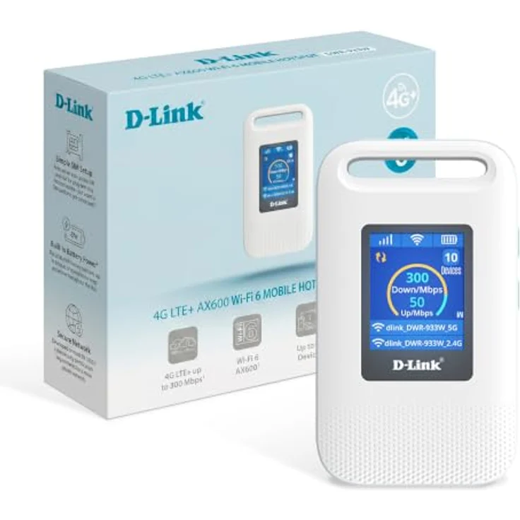 D-Link DWR-933W, mobiler Hotspot mit 4G LTE Advanced, 600 Mbps, Wi-Fi 5 und Wi-Fi 6 – Bild 1
