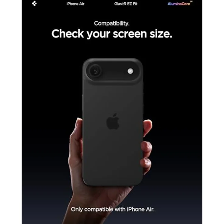 Spigen Glas.tR EZ Fit Schutzfolie für iPhone Air, 2 Stück, kratzfest, 9H Härte, inklusive Installationskit, kristallklar – Bild 2