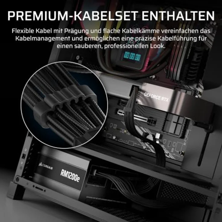 CORSAIR RMe Series PinProtect RM1200e, 1200 Watt ATX 12V Netzteil, Cybenetics Platinum, modular – Bild 7