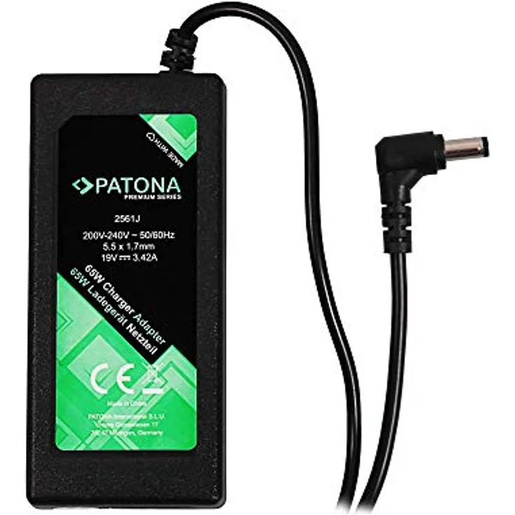 Patona Premium Notebook Netzteil (65 W), schwarzes Laptop-Netzteil mit hoher Leistung und Sicherheitsstandard – Bild 3