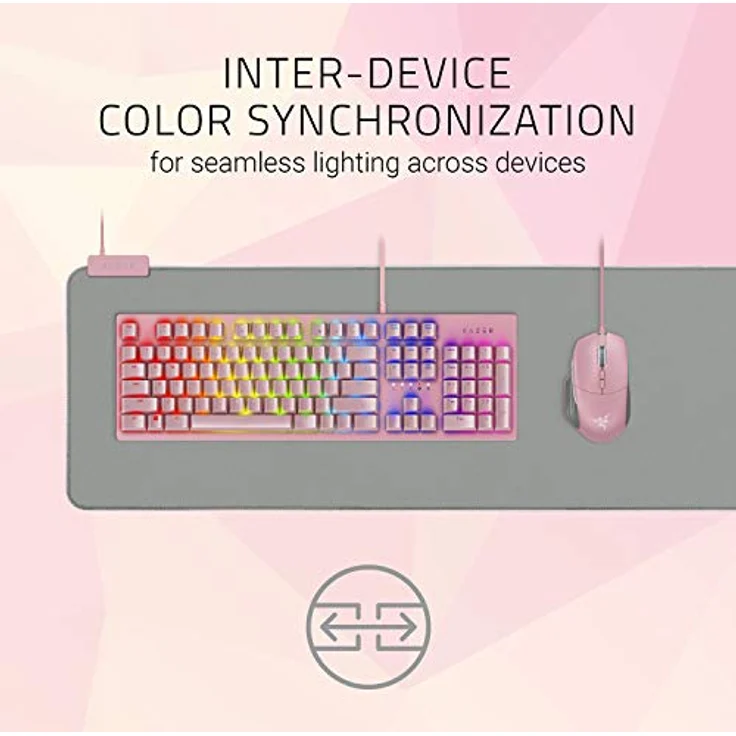 Razer Goliathus Extended Chroma Quartz - Extra große weiche XXL Gaming Maus-Matte mit RGB Beleuchtung (Kabelhalterung, Stoff-Oberfläche, gesteppter Rand, optimiert für alle Mäuse) Pink – Bild 6