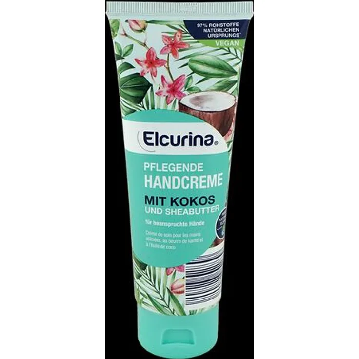 Elcurina Pflegende Handcreme mit Kokos und Sheabutter, 125ml