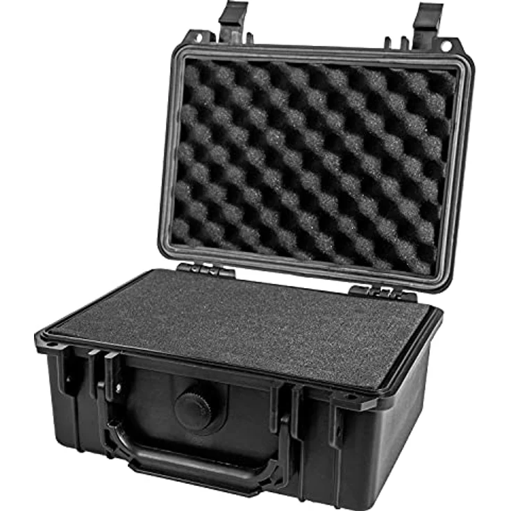 HMF ODK100 Outdoor-Fotokoffer, Transportkoffer mit Rasterschaumstoff | Wasserdicht und staubdicht (IP67), 23 x 19 x 11 cm – Bild 1