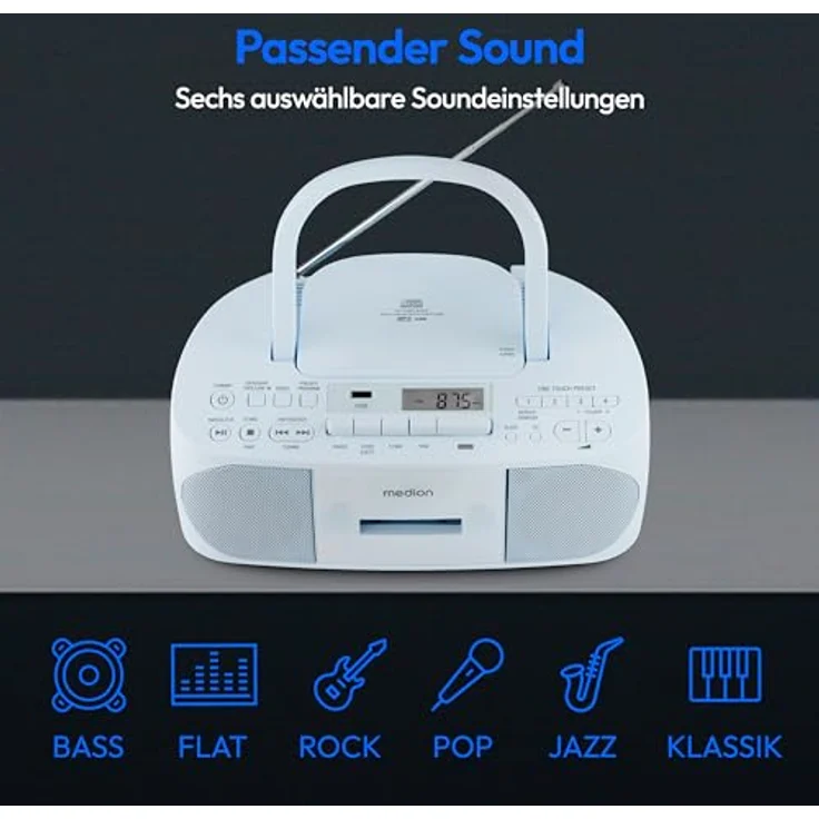 Medion® Radio (AM- / FM- Tuner, MW / UKW mit RDS, 3 W, blau) – Bild 6