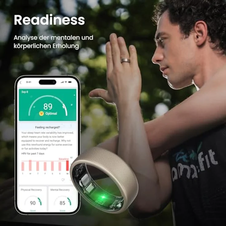 Amazfit Helio Ring Größe 8, Fitness Tracker mit Schlafüberwachung und Herzfrequenzmessung, 10 ATM Wasserdichtigkeit - 3,75g ultraleicht, bis zu 4 Tage Batterielaufzeit – Bild 5