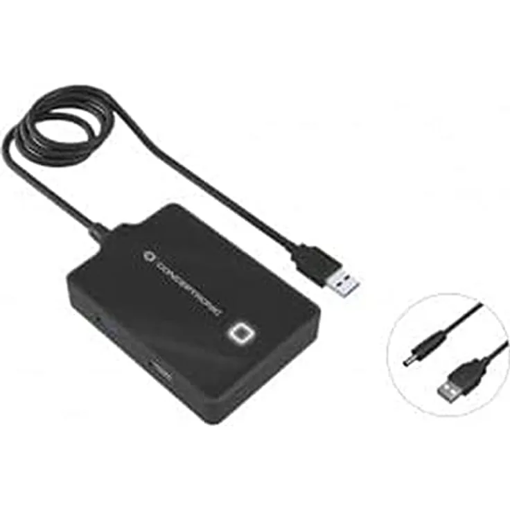 Conceptronic HUBBIES10B / USB-Hub/ 4-Port 3.0/1x3.0 3x2.0 o. Netzteil/schwarz