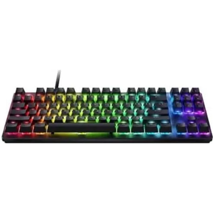 Razer Huntsman V3 X Tenkeyless, Optische Tastatur mit Purple Switches, voll programmierbare Tasten, RGB-Technologie, QWERTY ES-Design, Schwarz