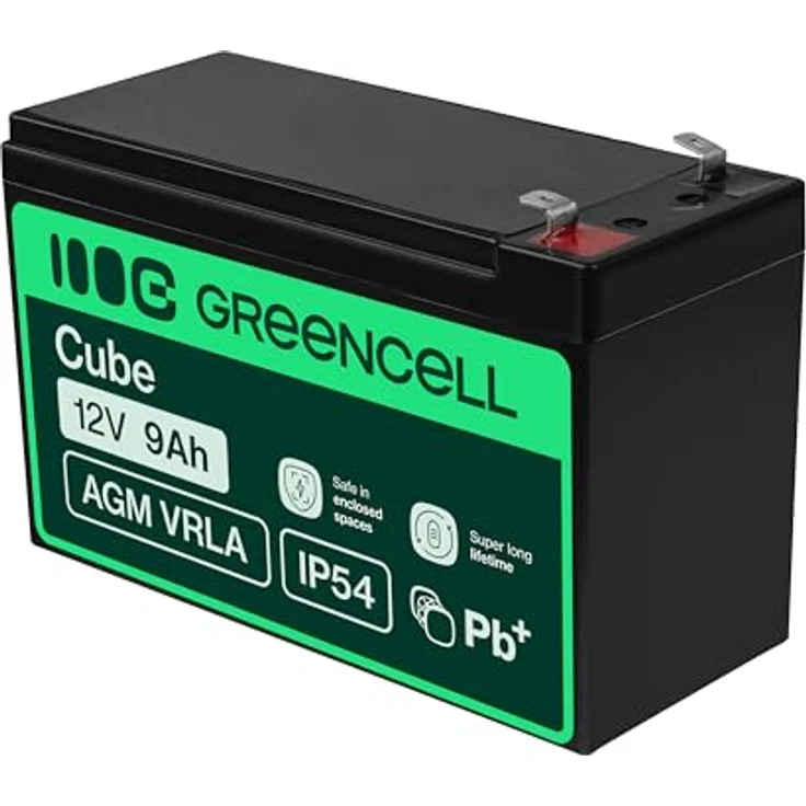 Green Cell AGM06 VRLA 12 V 9 Ah AGM (W x H x D) 151 x 95 x 65 mm 6.35 mm blade terminal High number of charge cycles – Bild 5