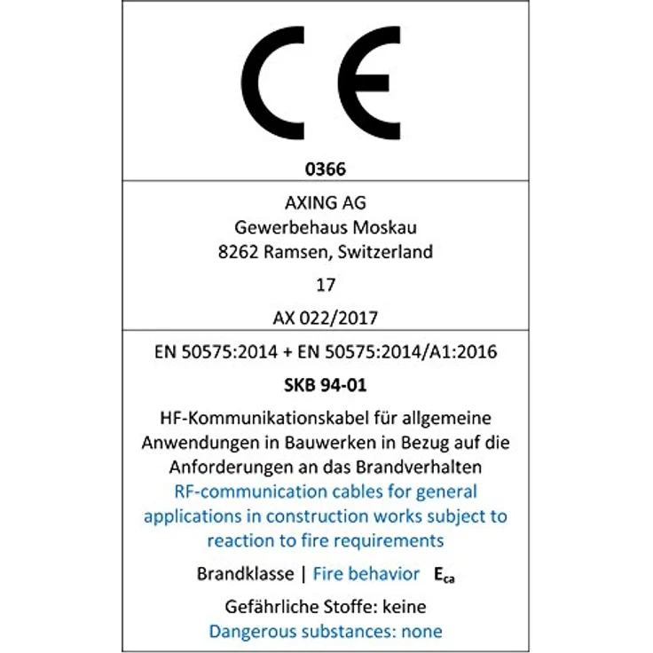 Axing Skb 94-01, Antennenkabel für SAT- und CATV-Inneninstallation, 110 dB, weiß, 100 m auf Pappspule – Bild 3