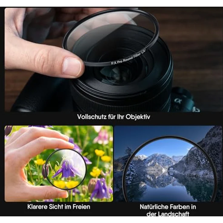 Rollei Extremium Rundfilter UV 62 mm - UV Filter und Schutzfilter mit Titan-Ring aus Gorilla Glas mit spezieller Beschichtung - Größe: 62 mm – Bild 9