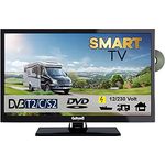 Gelhard GTV2422I Smart TV 24 Zoll DVB/S/S2/T2/C, DVD, USB, 12V 230 Volt WLAN, LED, 60 cm, Silber