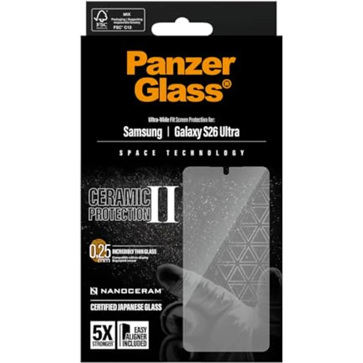 PanzerGlass Displayschutzglas für Samsung Galaxy S26 Ultra, 5x stärkerer keramik Schutz, wischfeste Beschichtung, inklusive EasyAligner 1 St. PG51433 – Bild 3