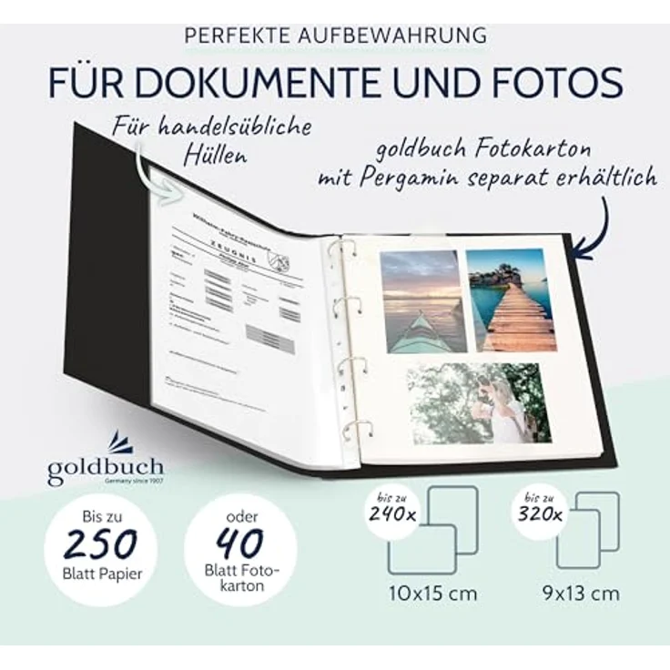 goldbuch Foto-Ringbuch, Bella Vista, 26 x 32 cm, Leinen, Schwarz, 37935 – Bild 5