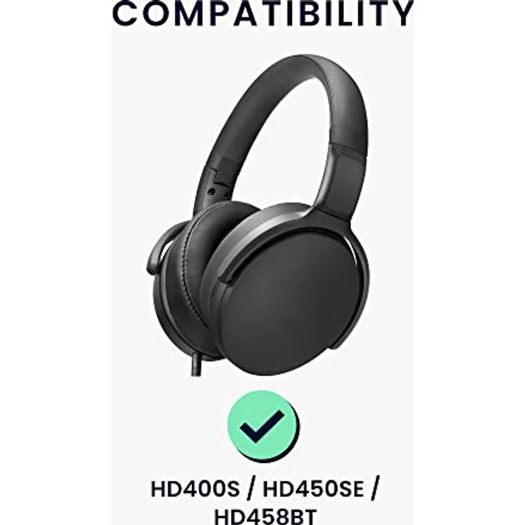 kwmobile 2X Ohrpolster kompatibel mit Sennheiser HD400S / HD450SE / HD458BT - Over Ear Kopfhörer Polster aus Kunstleder – Bild 2