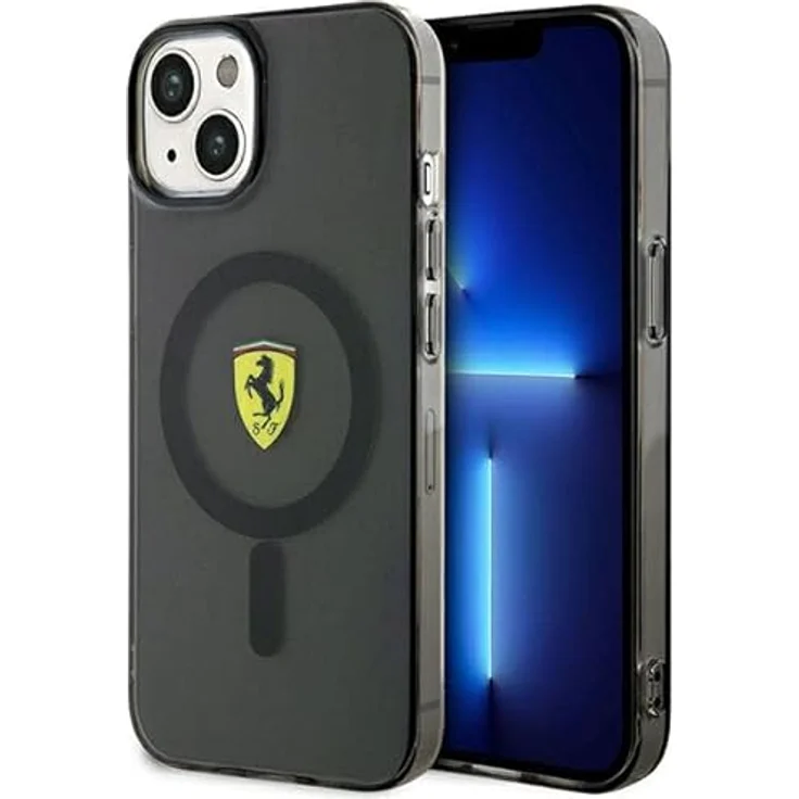Ferrari FEHMP14SURKK, Hülle für iPhone 14 (6,1"), Schwarz, Hartschalenkoffer aus TPU/PC, Translucent – Bild 1