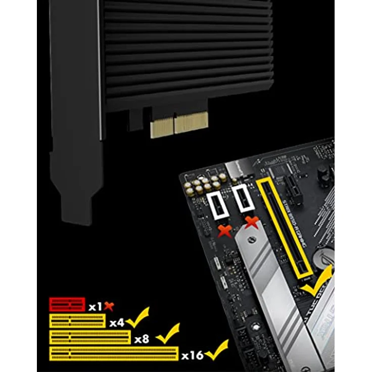 ICY BOX NVMe M.2 SSD zu PCIe 4.0 X4 mit Aluminiumkühlkörper Adapterkarte für Key-M mit USB C IB-PCI208-HS – Bild 4