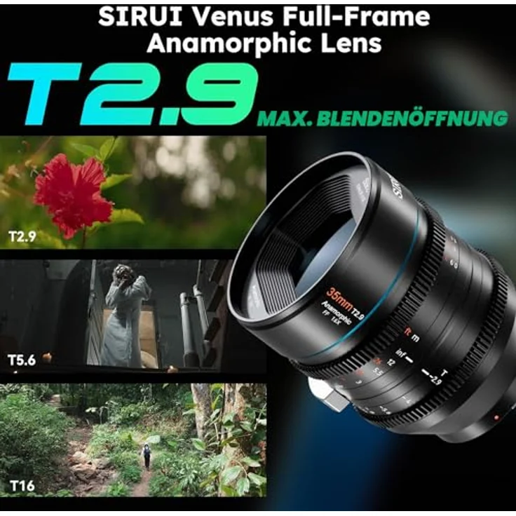 SIRUI Venus 35mm T2.9 1.6X Vollformat Anamorphot Cine-Objektiv für Sony E-Mount, 2.4:1 Seitenverhältnis, ovales Bokeh – Bild 2