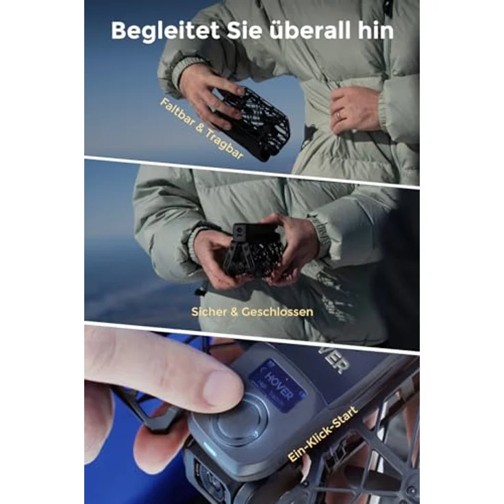 HOVERAir X1 PROMAX Action Cam 8K, drohne mit Kamera, 10 vollautomatische Flugmodi, 42 KM/H Verfolgungsgeschwindigkeit, OmniTerrain, Rückkollisions-Erkennung (Standard) – Bild 4