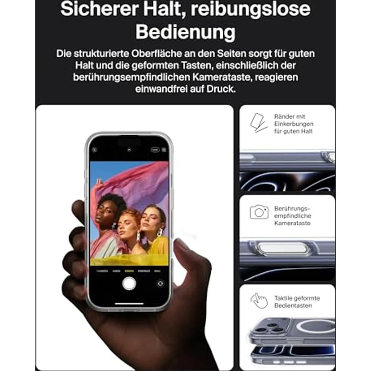 Belkin SheerForce Clear Schutzhülle für iPhone 17 Pro Max, transparente Hülle mit Sturzschutz bis 4 Meter, kabelloses Laden und kratzfester Oberfläche – Bild 3
