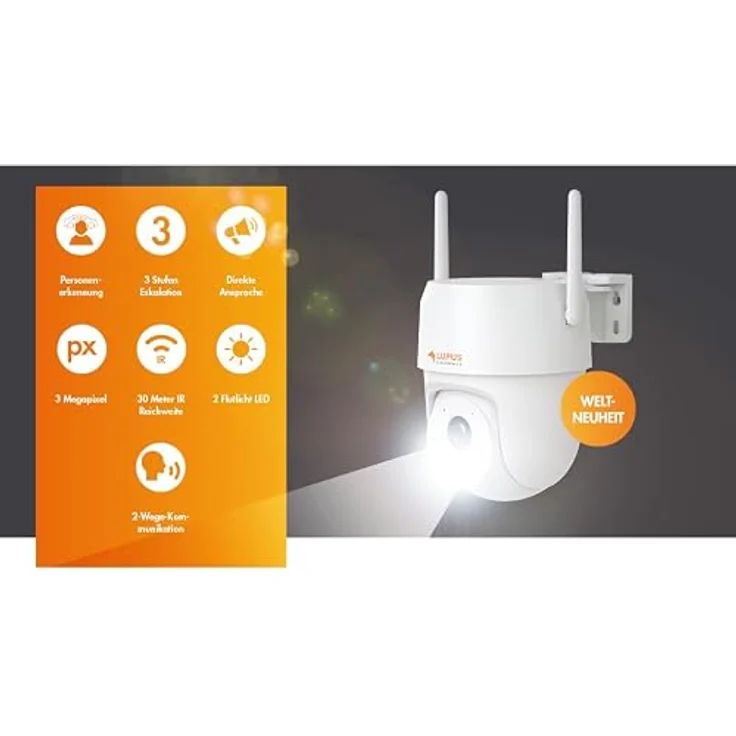 LUPUS Smart-Home Videoüberwachungs-Set, 4x LE213 WLAN Alarm-Kamera mit 3 MP, Sirene, Flutlicht & Täteransprache + 1x LE918 8-Kanal Rekorder mit 2 TB HDD, weiß – Bild 8
