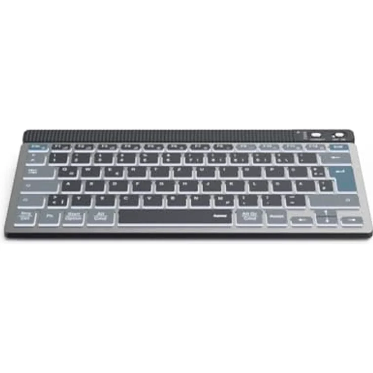 Hama Tastatur kabellos (Multi Device Tastatur mit Funk/Bluetooth, beleuchtet, dimmbar, mit Akku, leise Scissortasten, deutsches QWERTZ-Layout) – Bild 1